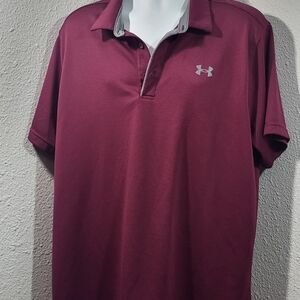 Under Armour Men’s Maroon Polo with Gray Trim